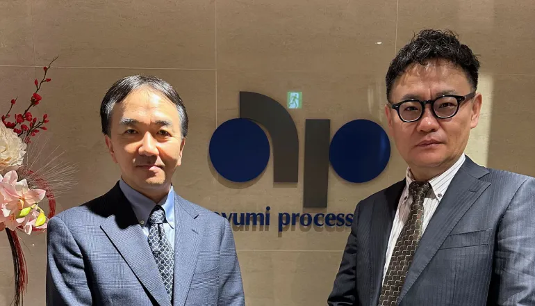 株式会社歩プロセス 専務取締役 眞鍋様 取締役 営業部長 安田様